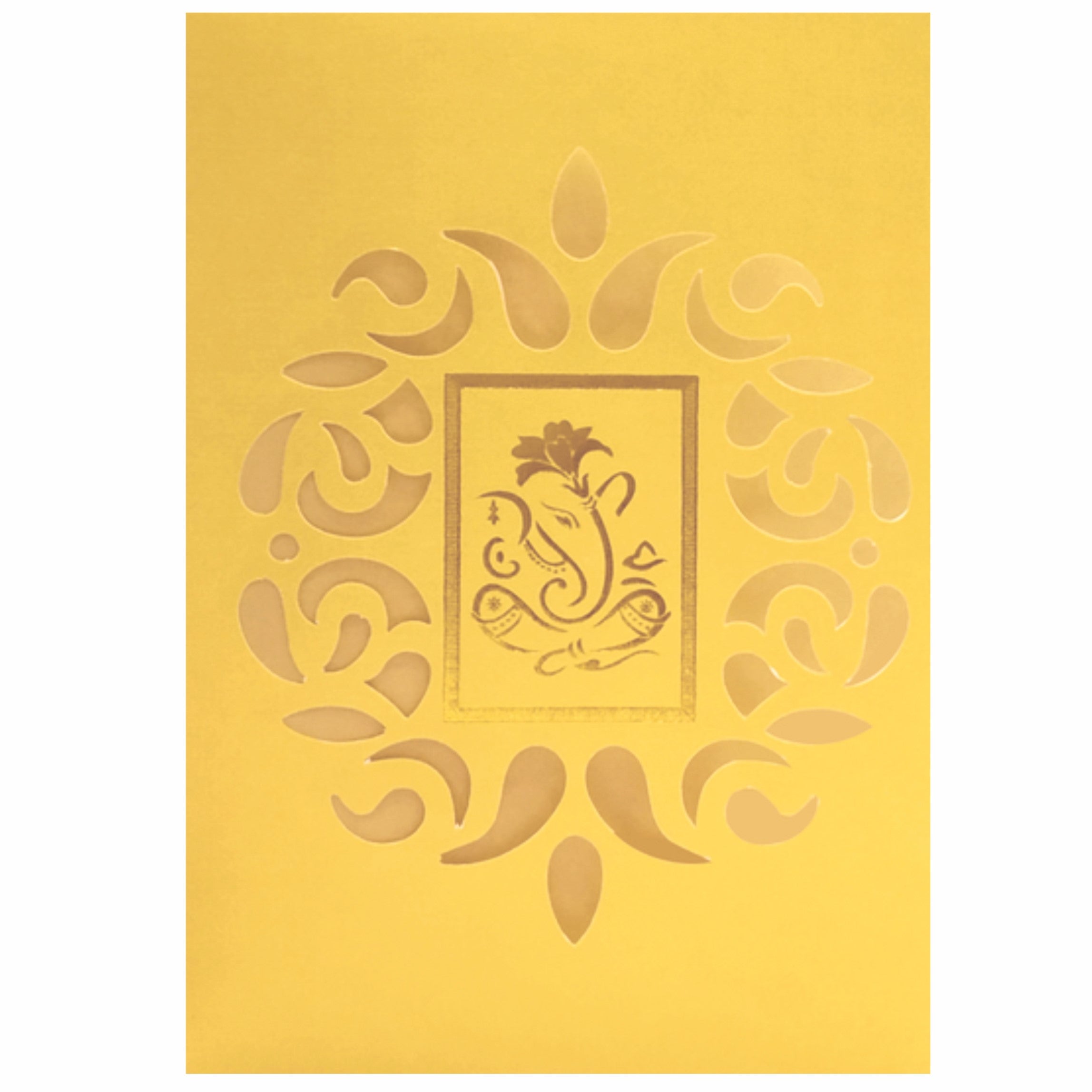 Gold Die Cut Floral Invitation