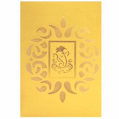 Gold Die Cut Floral Invitation