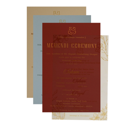 Cherry Red Tracing Invitation Card-Krc30050