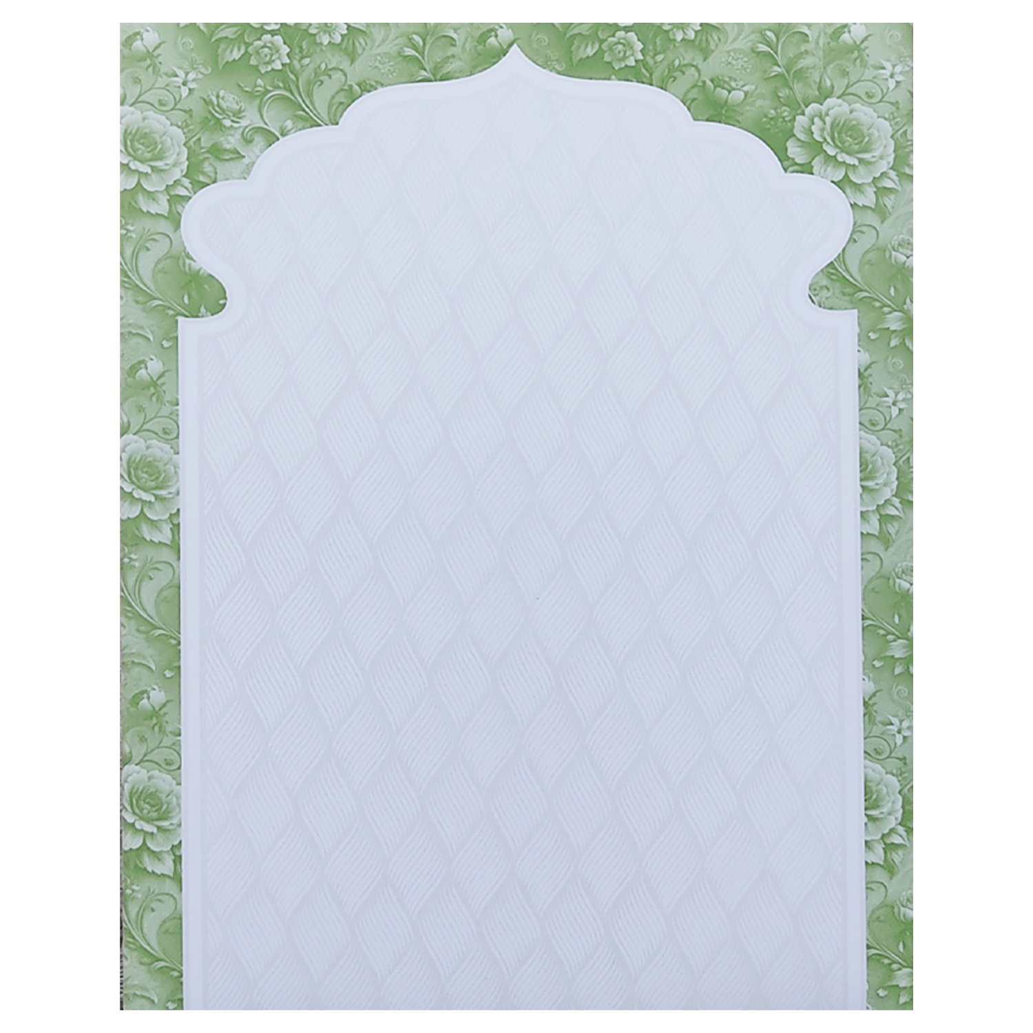 White Embossed Green Floral Wedding Card-King of Cards