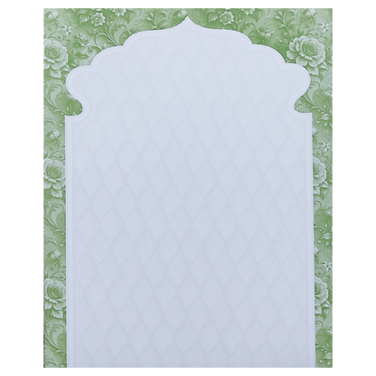 White Embossed Green Floral Wedding Card-King of Cards