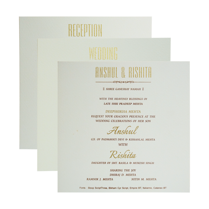 Pure White Floral Wedding Card-King of Cards