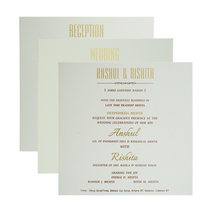 Pure White Floral Wedding Card-King of Cards