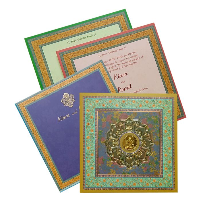 Multicolour Floral Invitation Card-King of Cards