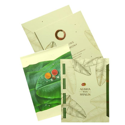 Cream Leaf South Wedding Invitation Card-King of Cards