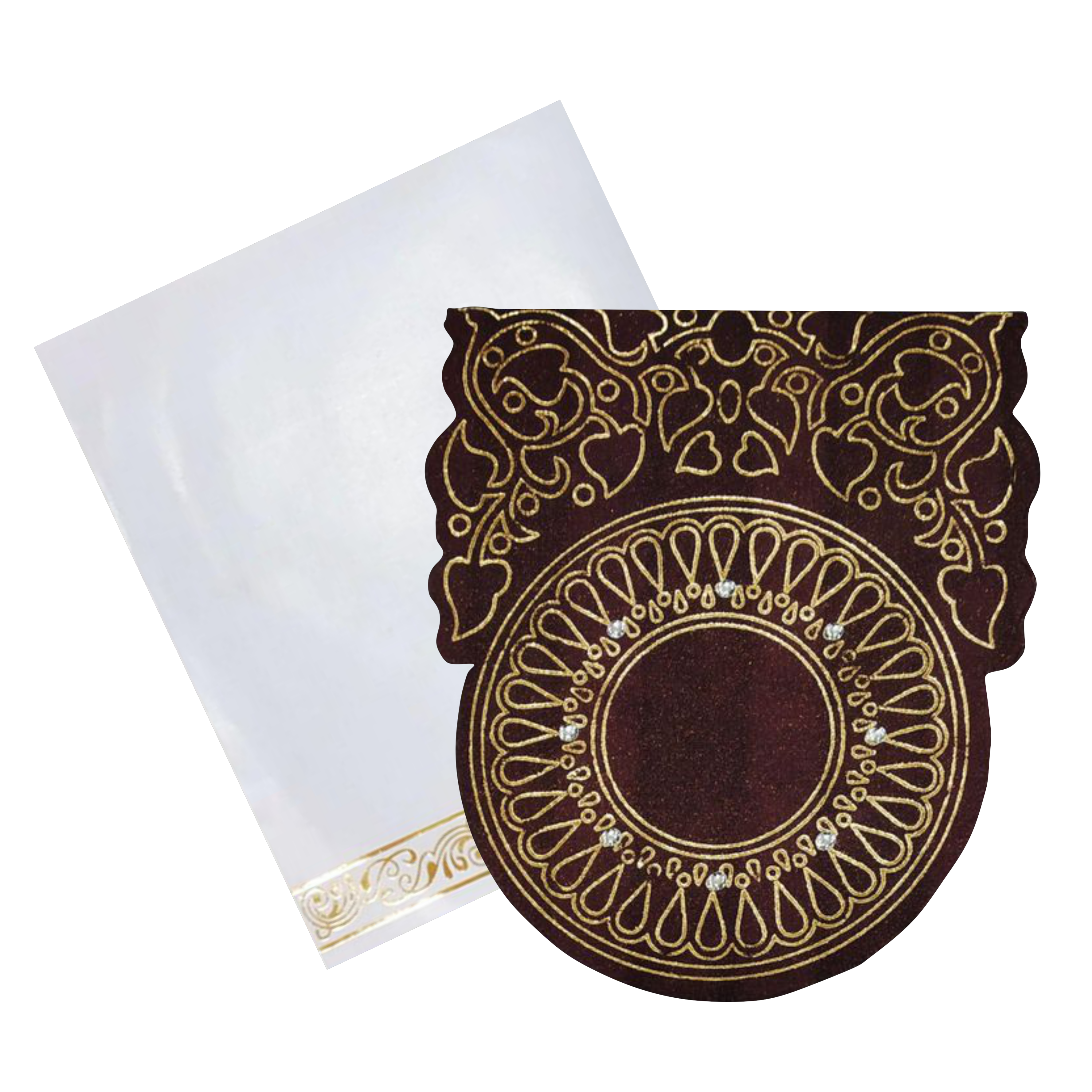 Beautiful Brown Shading Personal Wedding Card - KNK3238-King of Cards