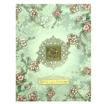Green Floral Nameplate Invitation Card-King of Cards