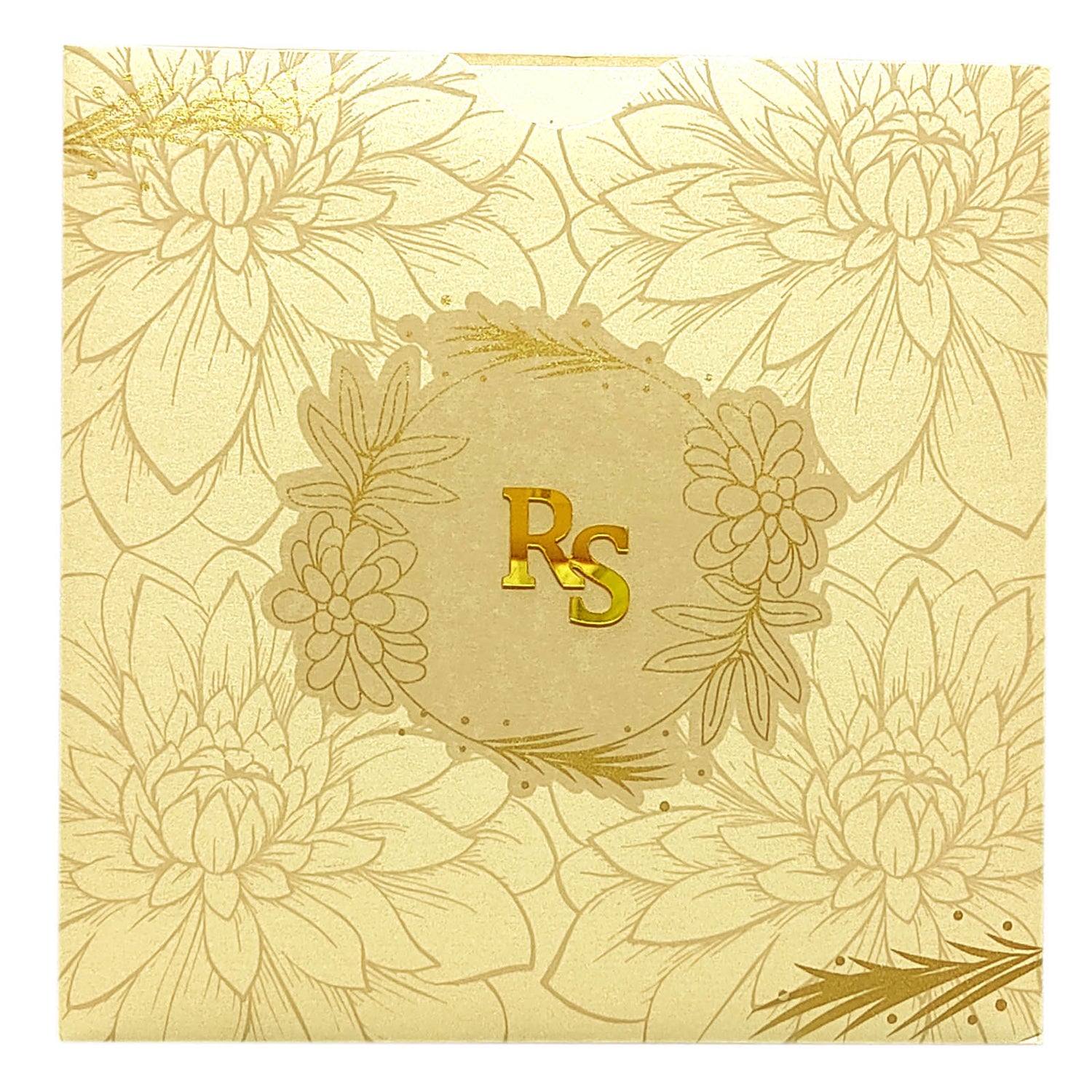 Cream Floral Nameplate Invitation Card-KRC29502