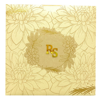 Cream Floral Nameplate Invitation Card-KRC29502