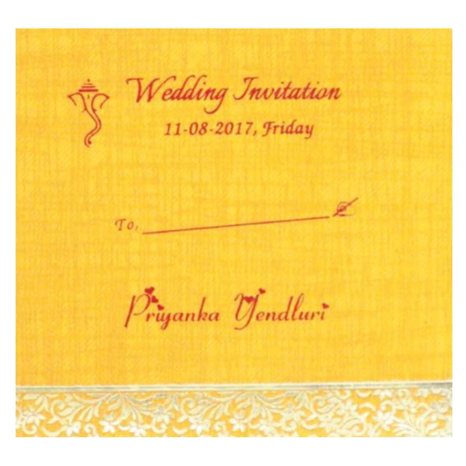 Sparkling Gold Ribbon Wedding Card - KNK30001