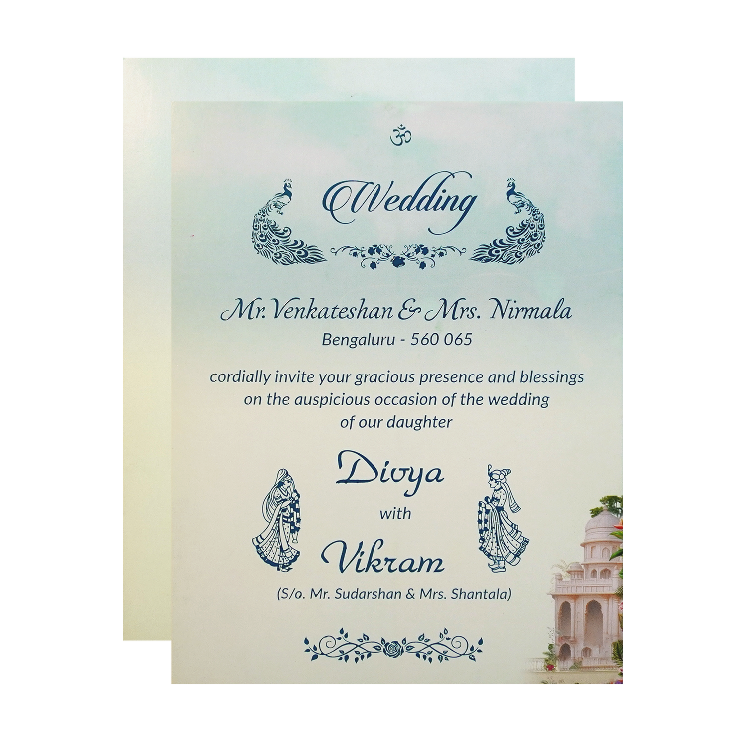 Royal Palace Theme Door Opening Wedding Card-King of Cards