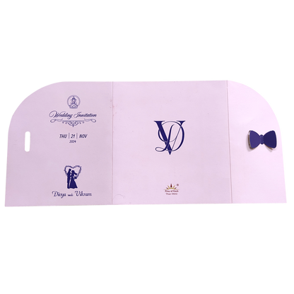 Light Pink Bow Twofold Wedding Card-King of Cards