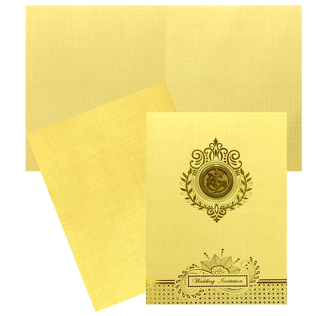 Cream Ganesha Wedding Card-King of Cards