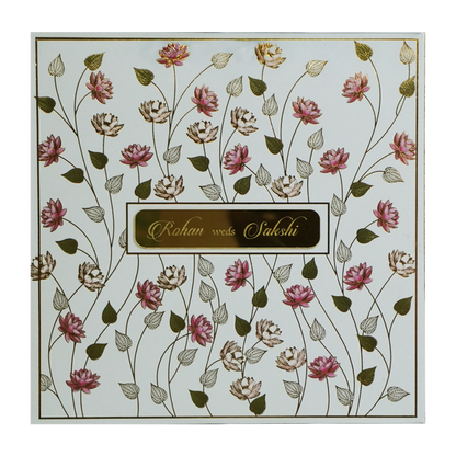 White Lotus Printed Padded Marriage Card-King of Cards