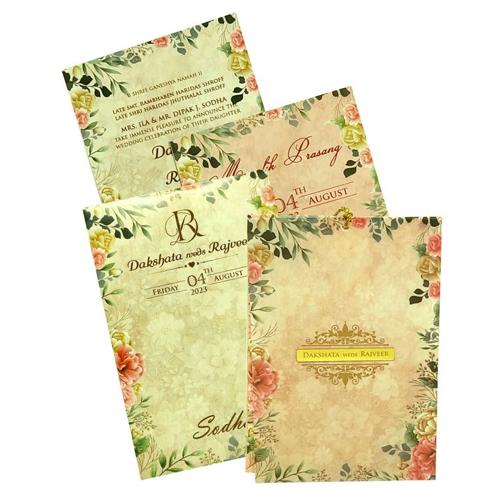 Pale Almond Brown Tracing Sheet Invitation-King of Cards