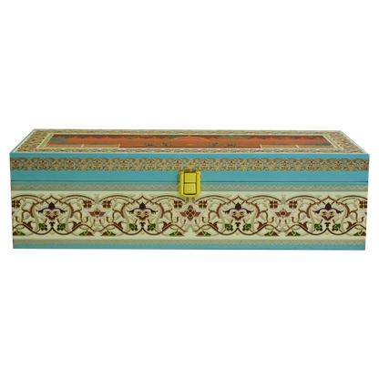 Brown Traditional Pattern Box Invitation-KBX1204