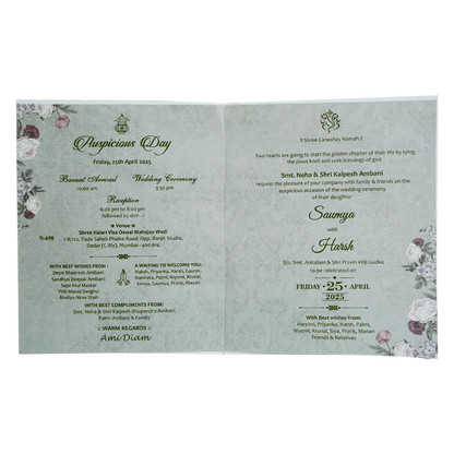 Soft Green Marriage Invitation-King of Cards