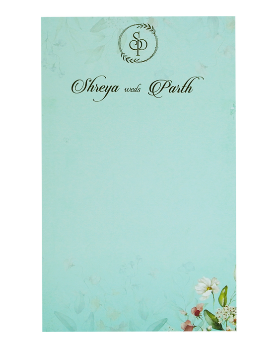 Blue Floral Single Card Design-King of Cards