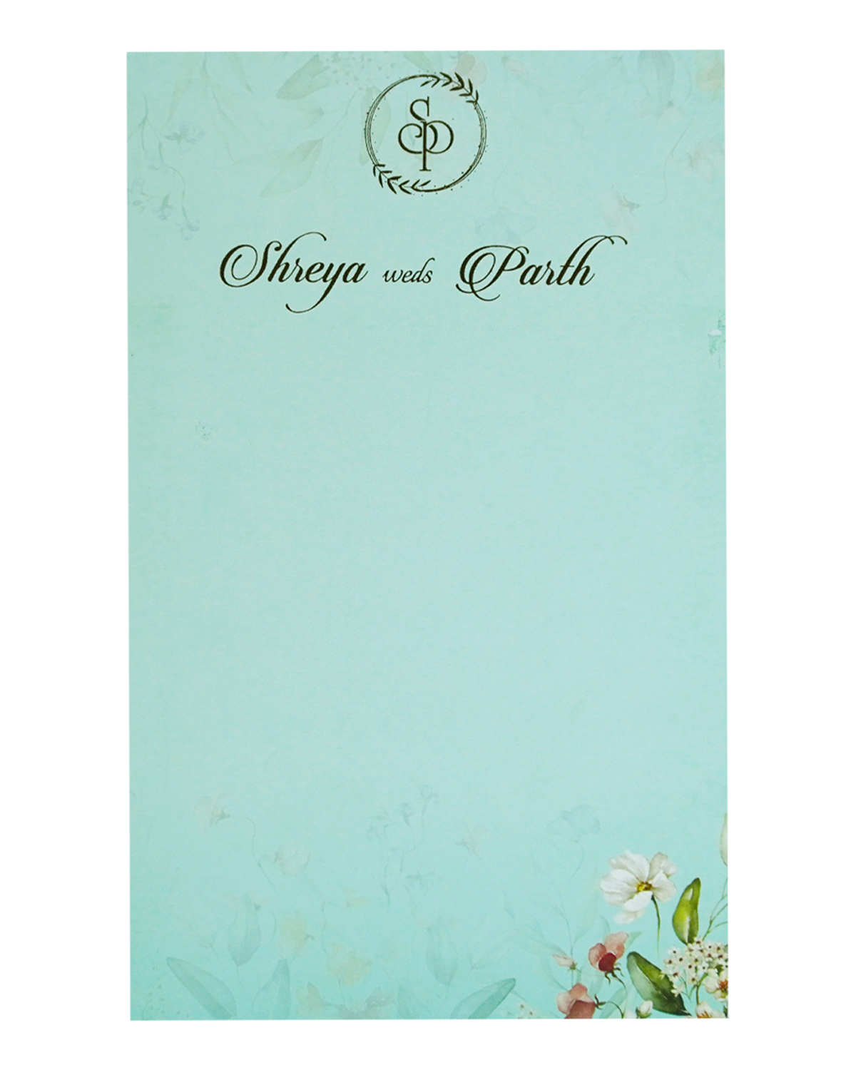 Blue Floral Single Card Design-King of Cards