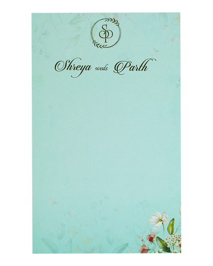 Blue Floral Single Card Design-King of Cards