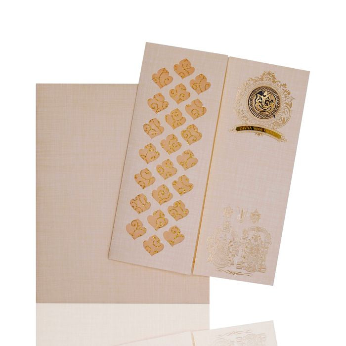 Sandal Die Cut Floral Design With Balaji And Padmavathi-KNK9403S-King of Cards