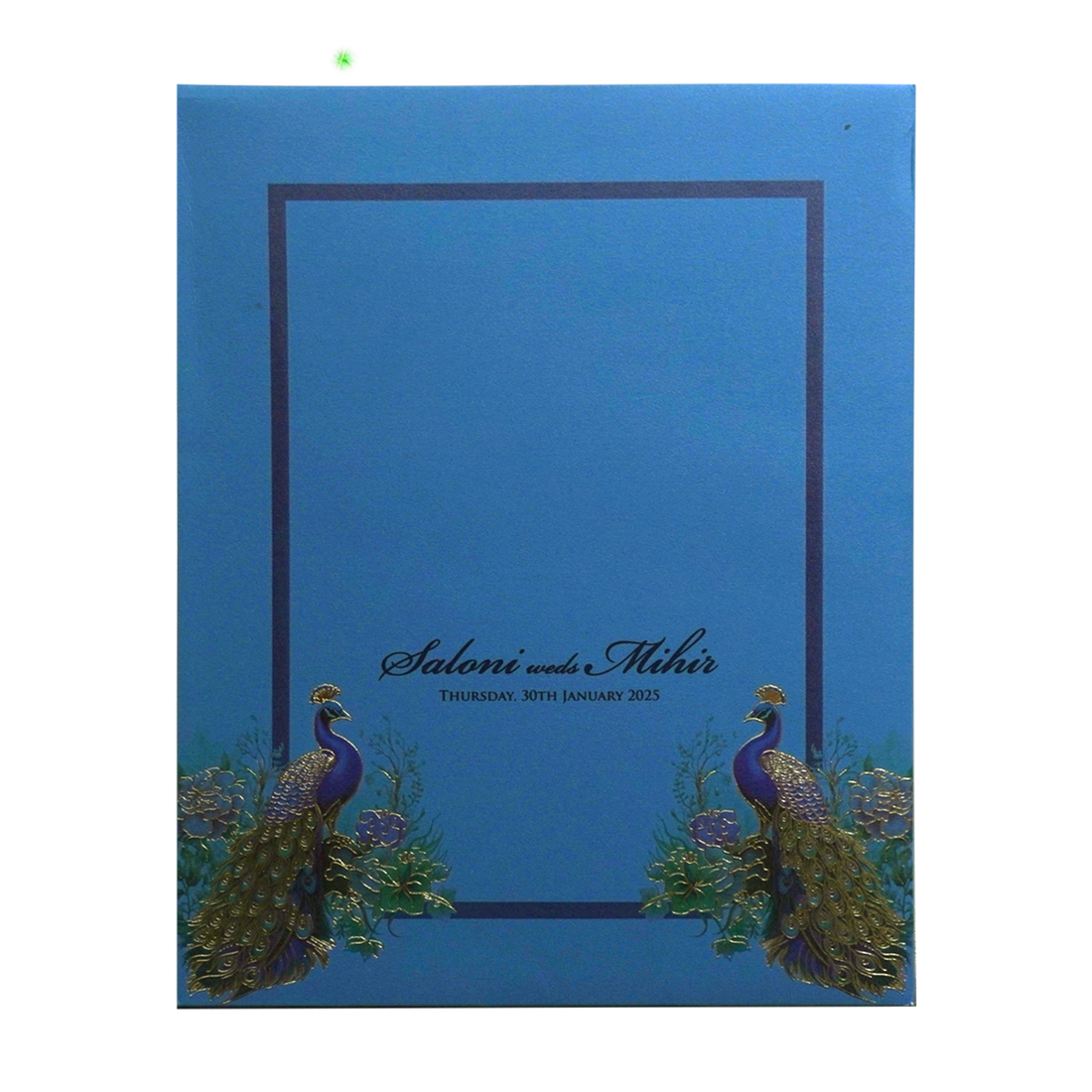 Blue Premium Padded Marriage Invitation-King of Cards