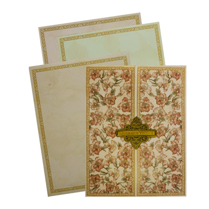 Coral Floral Wedding Card-King of Cards