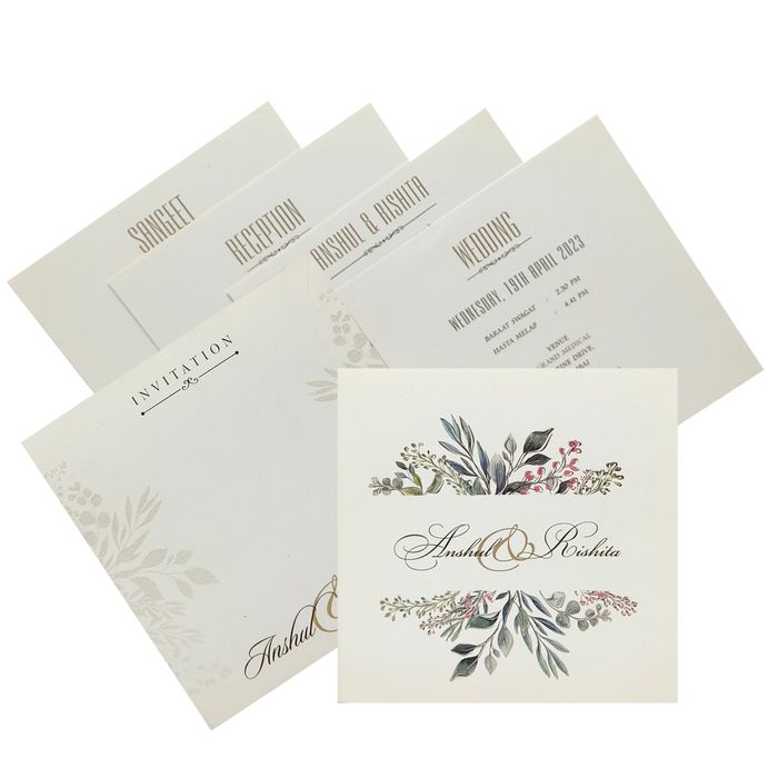 Grey Floral Invitation Card-King of Cards