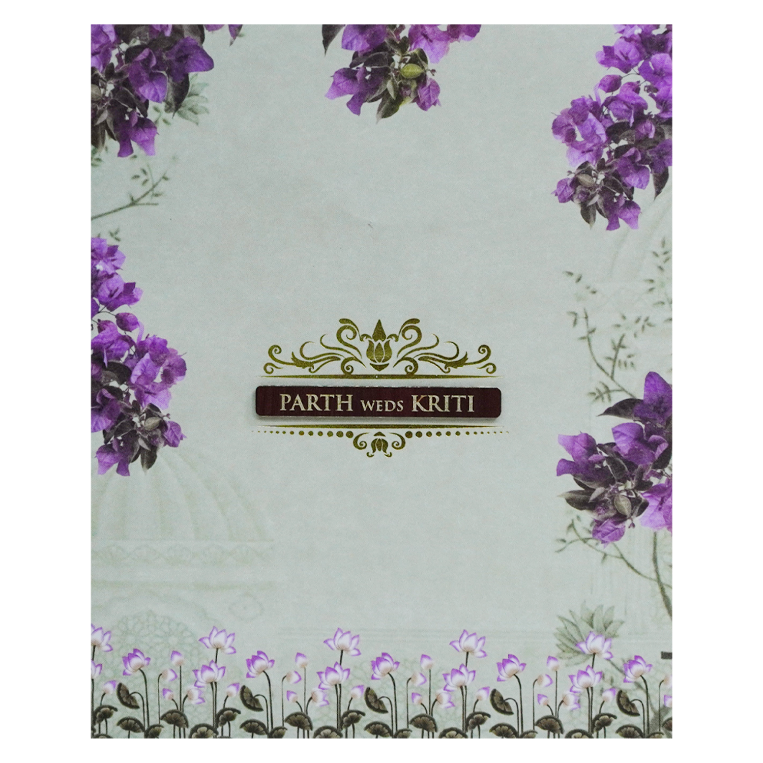 Mint Green Floral Wedding Card-KVN07000