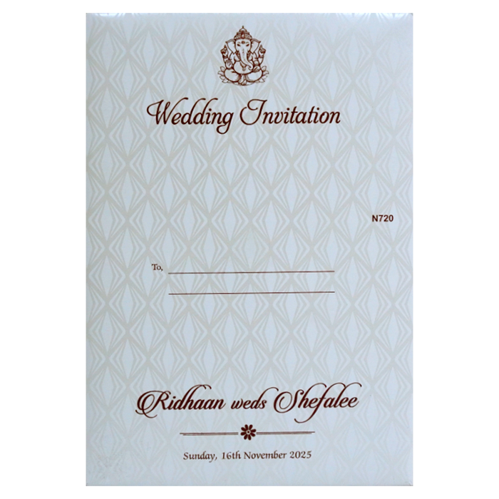 White Floral Invitation Design-King of Cards