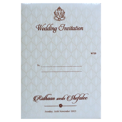White Floral Invitation Design-King of Cards