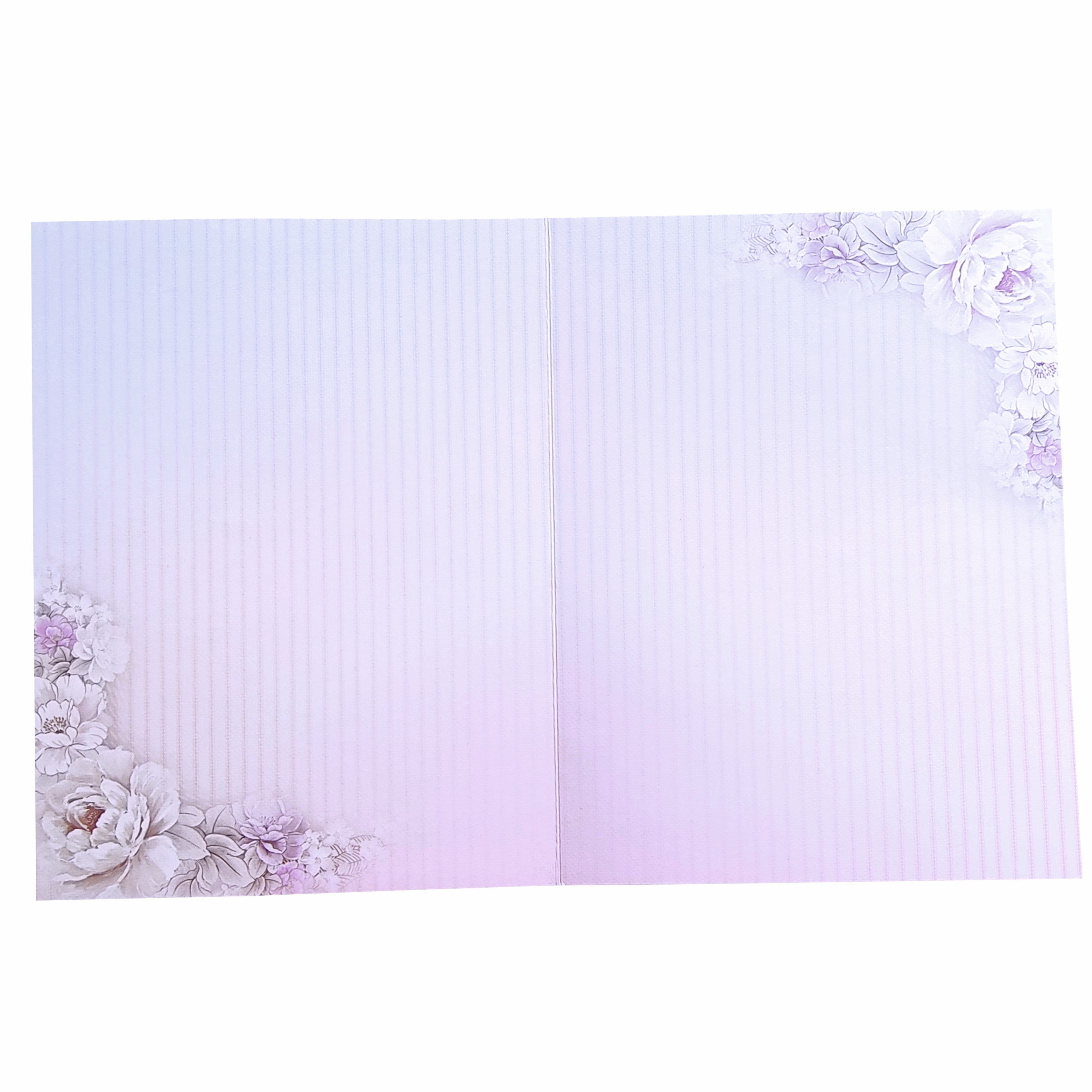 Lavender Paisley Couple Padded Wedding Card-KNKM8201