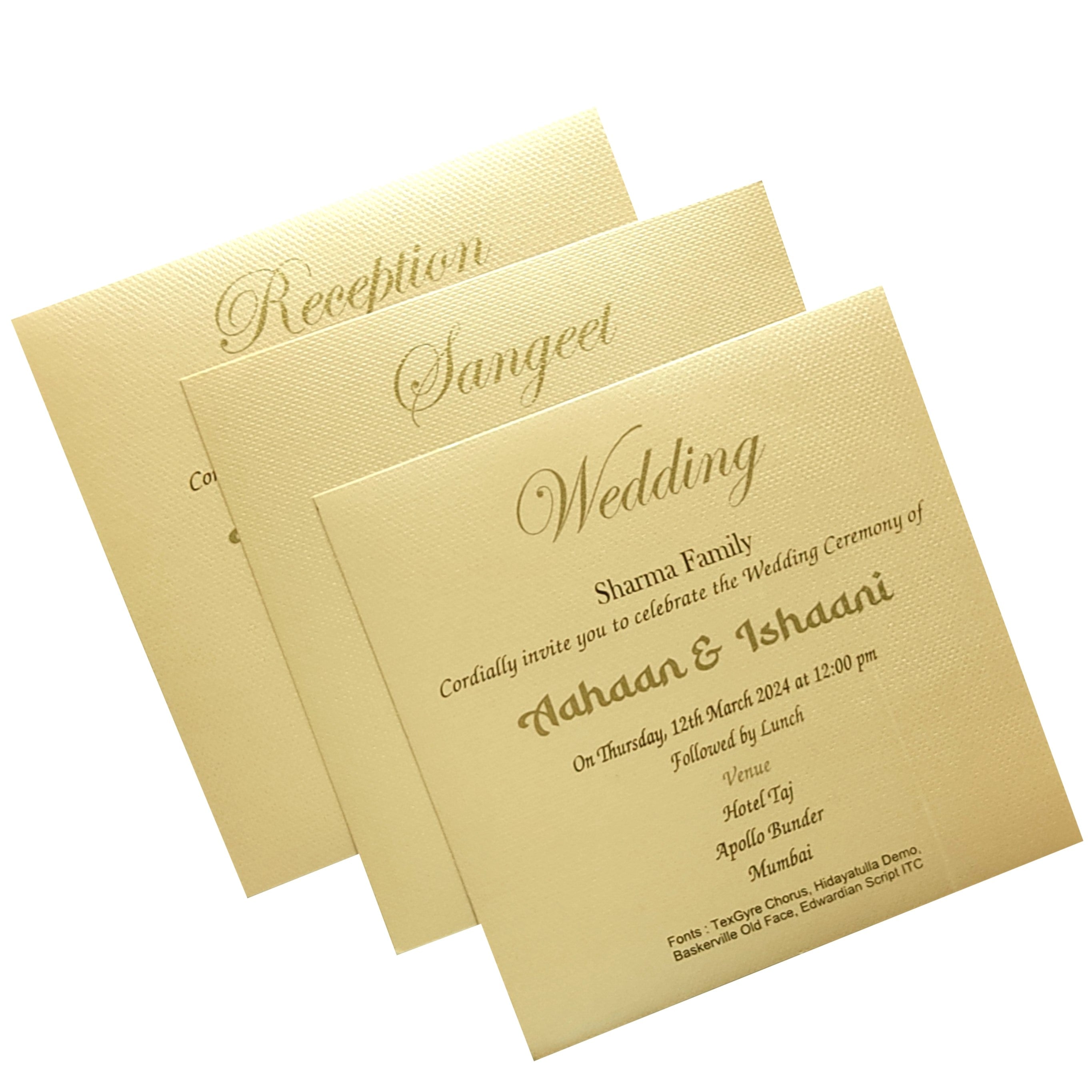 Sandal Caricature Padded Invitation Card-King of Cards