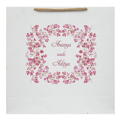 Pink Floral Gatefold Wedding Invitation Box-KMMEX8310