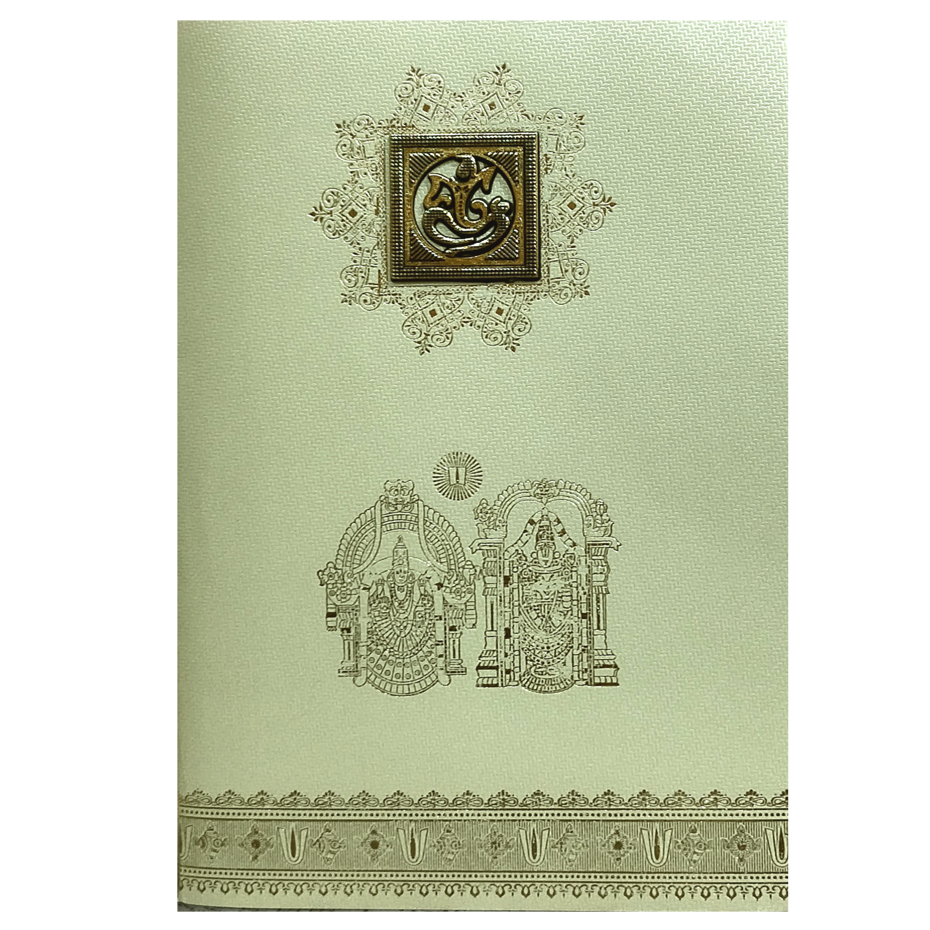 Green Floral Indian Wedding Card-KNKTGN022