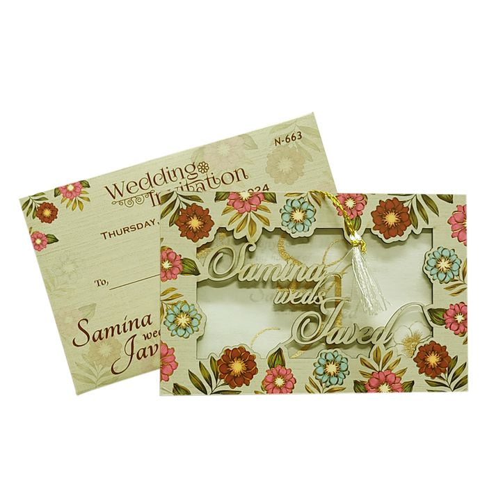 Light Grey MDF Invitation-King of Cards