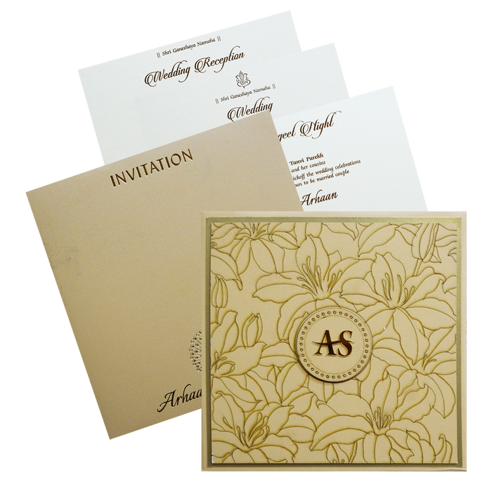 Light Peach Padded Invitation-King of Cards