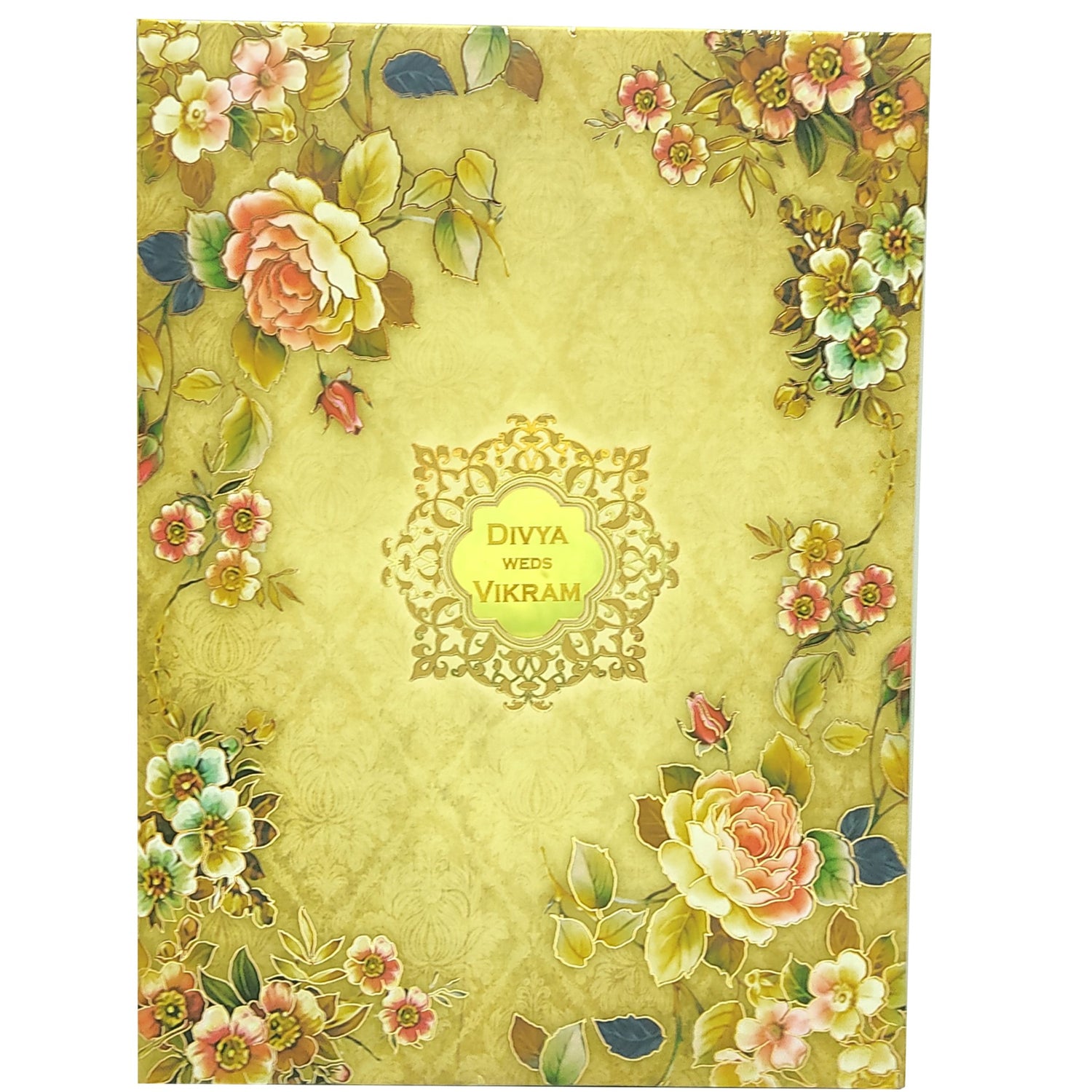 Pista Green Padded Floral Design In Offset-KNPO9529G