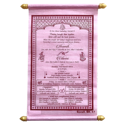 Pastel Pink Scroll Card-King of Cards