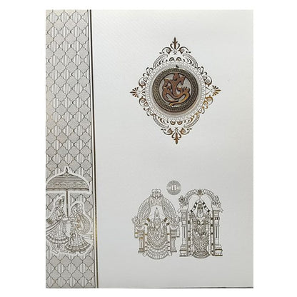 White Balaji Padmavathi Wedding Card-King of Cards