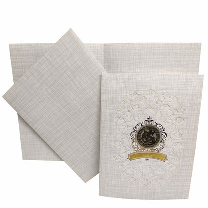 Grey Modern Metallic Laser Cut Design With Ganesha-KNK7037G-King of Cards