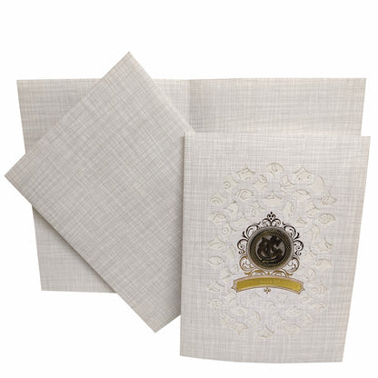 Grey Modern Metallic Laser Cut Design With Ganesha-KNK7037G-King of Cards