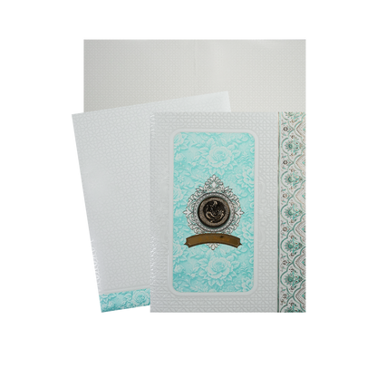 Check out Blue Ganesha Floral Embossed Wedding Card at best price. ✅WhatsApp Support ✅Express Delivery | King of Cards.