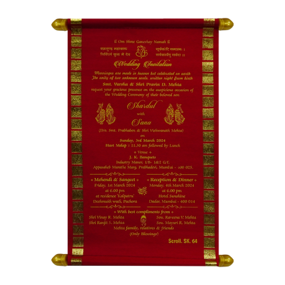 Red Satin Scroll Card-King of Cards