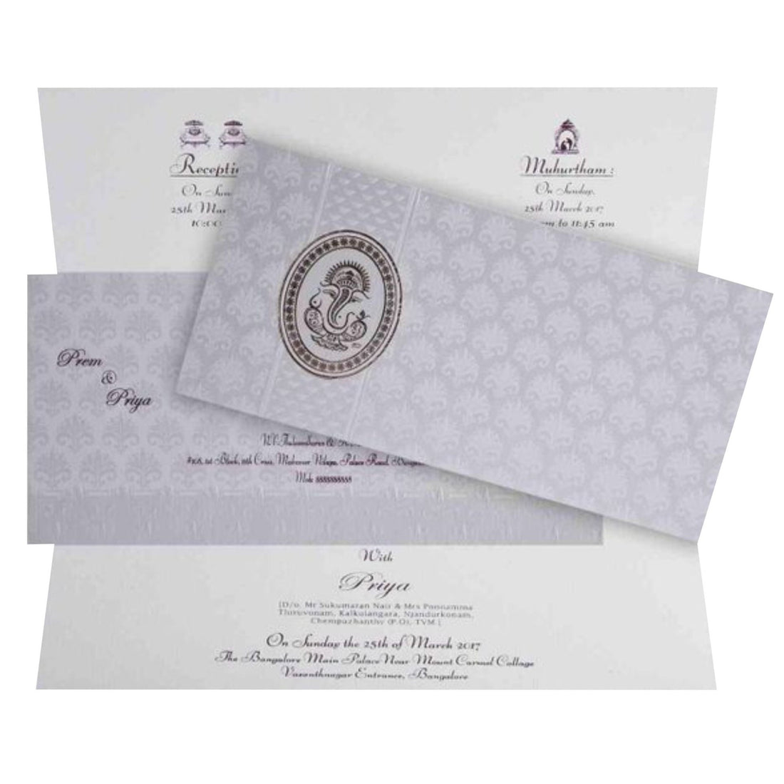 White Personal Invitation Card-KNK2187