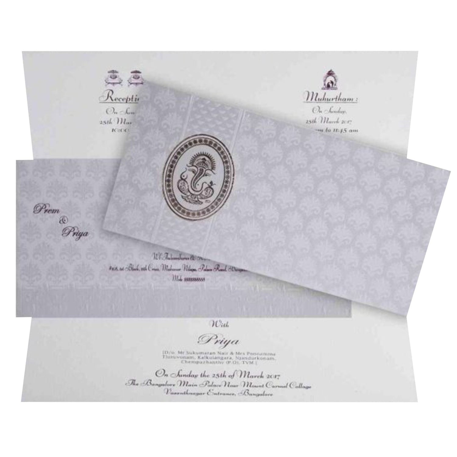 White Personal Invitation Card-King of Cards