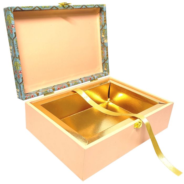 Green Floral Modern Box Invitation-KBX0304-King of Cards