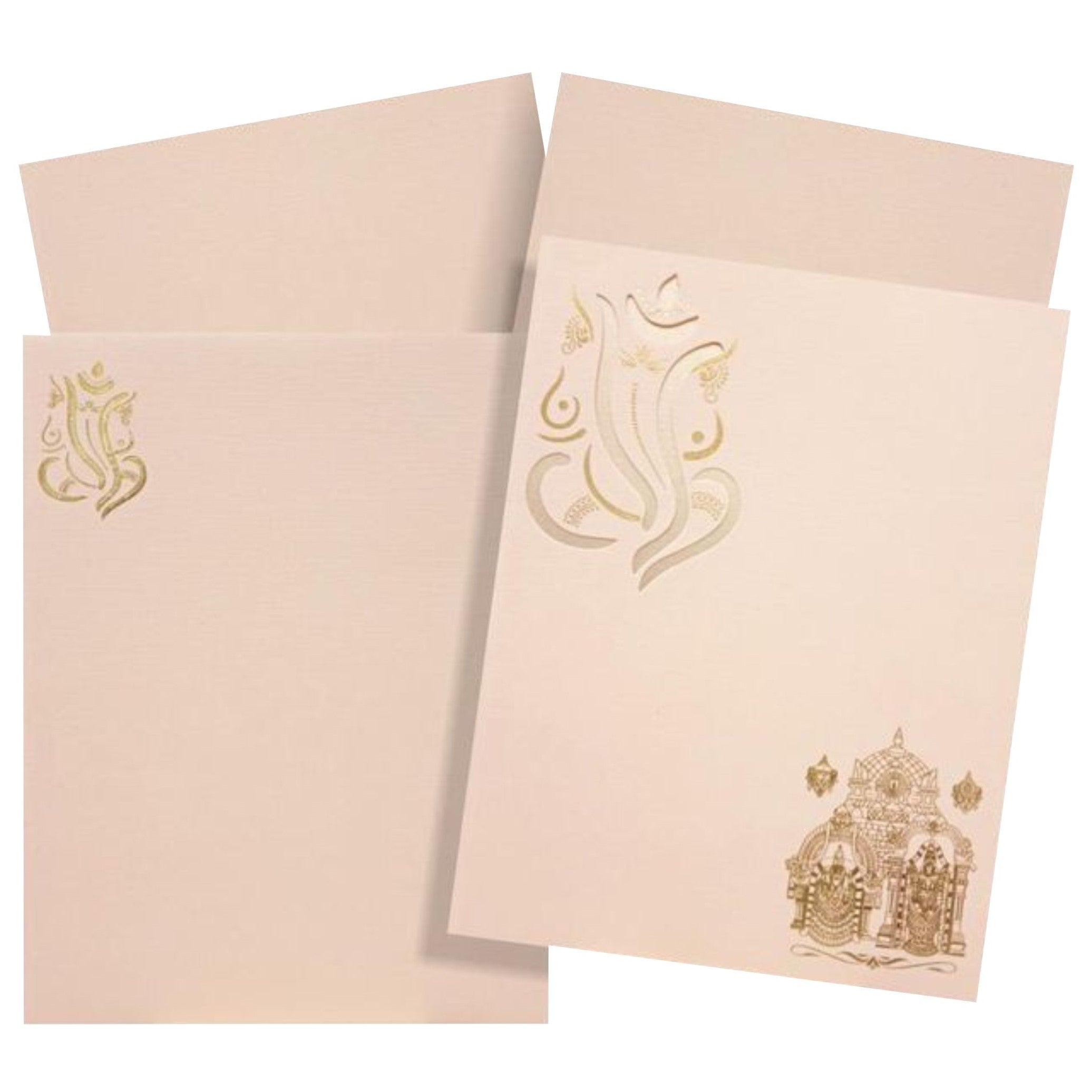 Cream Balaji Padmavathi Invitation Design-King of Cards