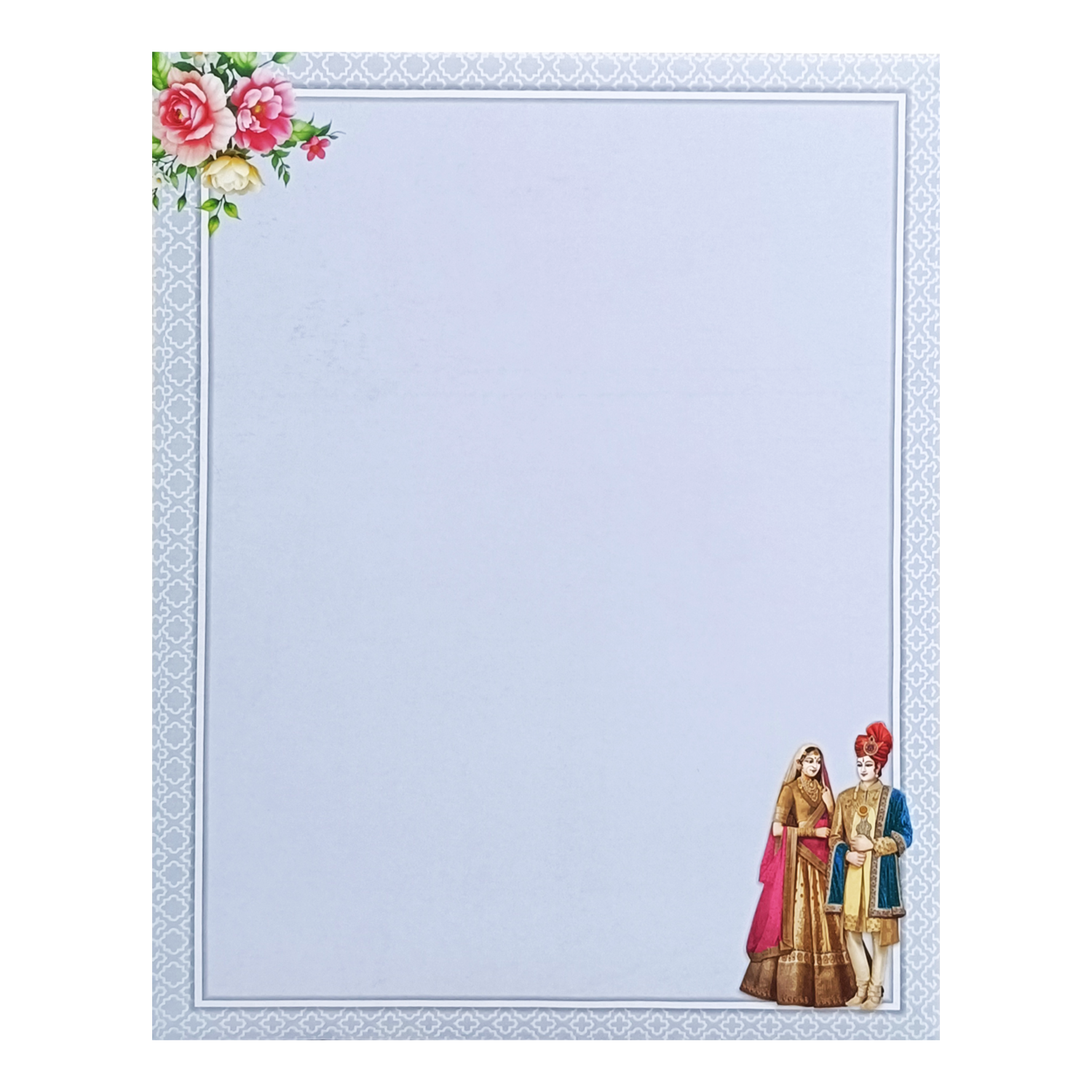 Light Gray Bride And Groom Invitation Card-KNKJ1137