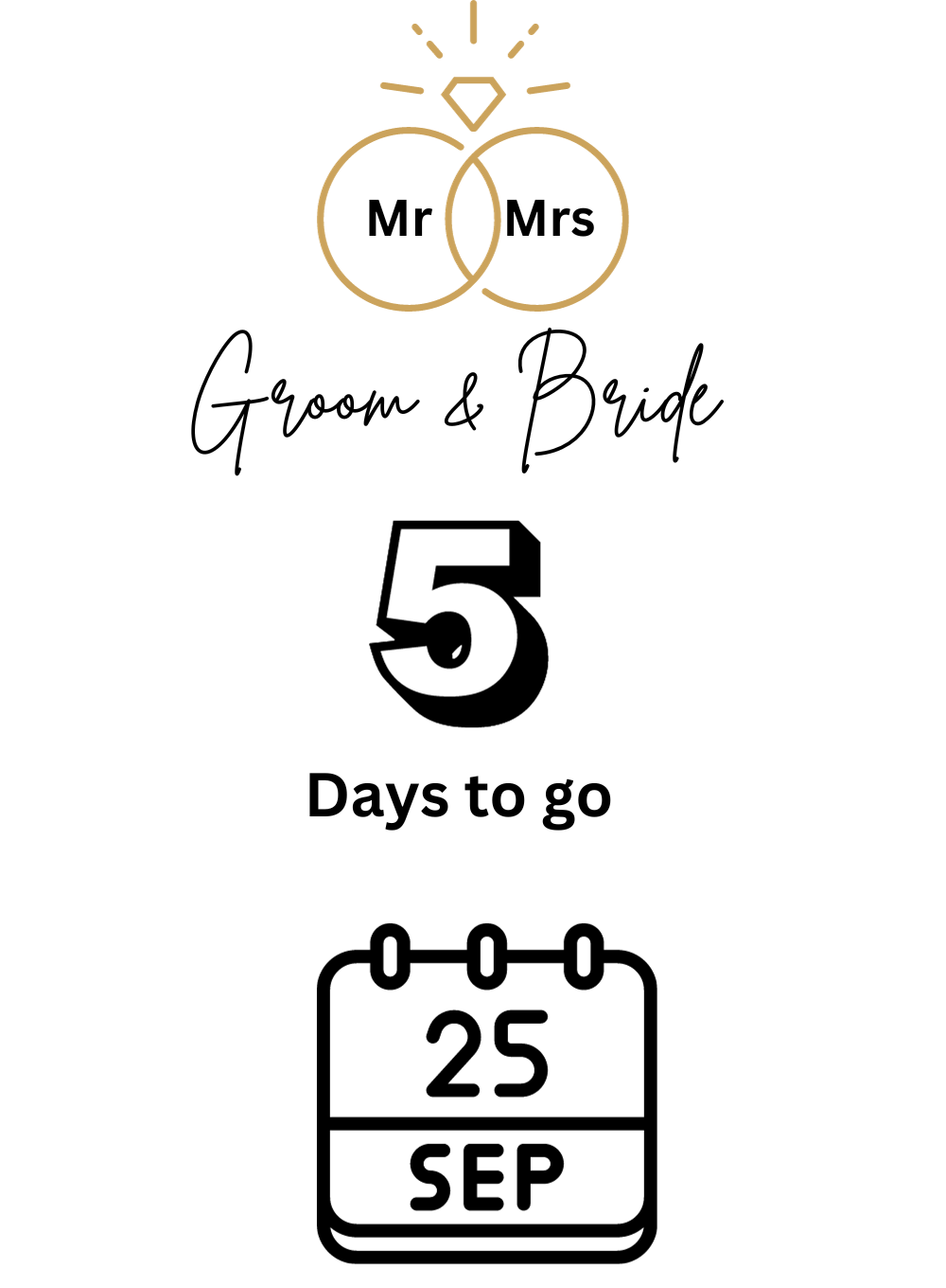 Golden Photo Countdown Invitation-AACDI010